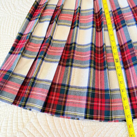 Vintage 80s 100% Wool Tartan Plaid Pleated Midi Skirt Size 6 | Made in Scotland - Picture 14 of 14